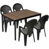 Súprava záhradného nábytku Lagos 4+1 orech-grafit Súprava záhradného nábytku Lagos 4+1 orech-grafit