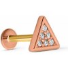 Danfil Labreta Piercingové náušnice DF 6005 z ružového zlata s diamantmi