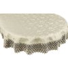 Svetlo krémový oválny dekoračný obrus s ozdobným lemom Šírka 140 cm | Dĺžka 200 cm krémová Svetlo krémový oválny dekoračný obrus s ozdobným lemom Šírka 140 cm | Dĺžka 200 cm krémová