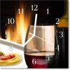 Nástenné sklenené hodiny Špagetovej víno so svietidlom 30x30 cm Nástenné sklenené hodiny Špagetovej víno so svietidlom 30x30 cm