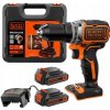 Akumulátorový vŕtací skrutkovač bezuhlíkový 18V 2x 2.0Ah 52Nm Black Decker BL186K1B2 Akumulátorový vŕtací skrutkovač bezuhlíkový 18V 2x 2.0Ah 52Nm Black Decker BL186K1B2