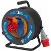 Predlžovací kábel 20m, 400V+230V zásuvky 5x2,5mm na bubne s navijakom, čierna guma Predlžovací kábel 20m, 400V+230V zásuvky 5x2,5mm na bubne s navijakom, čierna guma