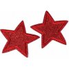 Nažehlovačka hviezda s glitrami - 2 ks 6 červená Nažehlovačka hviezda s glitrami - 2 ks 6 červená