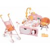 Set domček pre bábiku s dennou a nočnou zónou Cocoon Nursery Soft Baby Nurse Smoby elektronický a skladací kočík golfky Set domček pre bábiku s dennou a nočnou zónou Cocoon Nursery Soft Baby Nurse Smoby elektronický a skladací kočík golfky