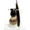 Hans Baier Black Silvertip sada na holenie,obsahuje britvu 4/8 od Ersen Solingen, štetku na holenie a stojan Hans Baier Black Silvertip sada na holenie,obsahuje britvu 4/8 od Ersen Solingen, štetku na holenie a stojan