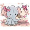 Diamondi Diamantové maľovanie MALÝ SLON S MOTÝĽMI bez rámu a bez vypnutia plátna Diamondi Diamantové maľovanie MALÝ SLON S MOTÝĽMI bez rámu a bez vypnutia plátna