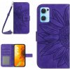 Peňaženkové kožené puzdro Sun Flower na Oppo Reno 7 5G - Tmavá fialová Peňaženkové kožené puzdro Sun Flower na Oppo Reno 7 5G - Tmavá fialová