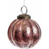 Sklenená závesná vianočná guľa v ružovom farebnom prevedení s dekorovaním 8 cm 42100 Sklenená závesná vianočná guľa v ružovom farebnom prevedení s dekorovaním 8 cm 42100