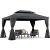 Záhradný pavilón s moskytiérou a závesmi Valencia 3x4 antracit Garden Point Záhradný pavilón s moskytiérou a závesmi Valencia 3x4 antracit Garden Point