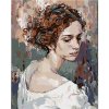 Maľovanie podľa čísel – Zasnená žena portrét, 40 × 50 cm, napnuté plátno na rám 8596530059455 Maľovanie podľa čísel – Zasnená žena portrét, 40 × 50 cm, napnuté plátno na rám 8596530059455
