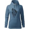 Geometria - vlk - vyjúci - Mikina dámská Cape s kapucí - XS ( Denim ) Geometria - vlk - vyjúci - Mikina dámská Cape s kapucí - XS ( Denim )