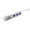 USB hub OEM PremiumCord USB-C na 3× USB 3.0 + čítačka SD kariet s 20cm káblom, biely USB hub OEM PremiumCord USB-C na 3× USB 3.0 + čítačka SD kariet s 20cm káblom, biely