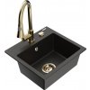 MEXEN/S MEXEN/S - Milo granitový drez 1-miska vrátane batérie Elia, čierna/zlatá metalik 6505-75-670101-50 MEXEN/S MEXEN/S - Milo granitový drez 1-miska vrátane batérie Elia, čierna/zlatá metalik 6505-75-670101-50