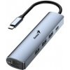 GENIUS hub UH-545/ USB-C na RJ45 Gigabit/ 3x USB3.0/ USB-C 3A nabíjení/ kovově šedý GENIUS hub UH-545/ USB-C na RJ45 Gigabit/ 3x USB3.0/ USB-C 3A nabíjení/ kovově šedý