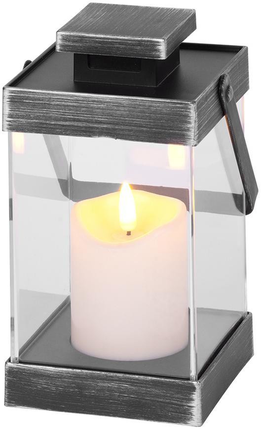 MagicHome Lampáš Vianoce Retro so sviečkou čierny 3xAAA plast časovač 10x18,5 cm