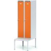 Alfa 3 Šatníková skrinka S6 s lavičkou, 2-dverová, 1875 x 600 x 500/800 mm, cylindrický zámok, oranžové dvere Alfa 3 Šatníková skrinka S6 s lavičkou, 2-dverová, 1875 x 600 x 500/800 mm, cylindrický zámok, oranžové dvere