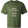 Oversized tričko s potlačou khaki Oversized tričko s potlačou khaki