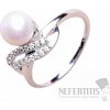 Nefertitis Prsteň strieborný s bielou perlou a zirkónmi Ag 925 017135 WP - 52 mm (US 6), 2,9 g Nefertitis Prsteň strieborný s bielou perlou a zirkónmi Ag 925 017135 WP - 52 mm (US 6), 2,9 g