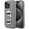 Karl Lagerfeld Grained PU K&CH Heads zadný kryt pre iPhone 15 Pro Max Grey