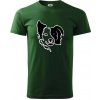 Border kólia obrys hlavy - Klasické pánske tričko vyššej gramáže - 2XL ( Fľaškovozelená ) Border kólia obrys hlavy - Klasické pánske tričko vyššej gramáže - 2XL ( Fľaškovozelená )