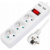 Napájacia lišta Blow 98-080# PR-370WSP/USB 3 zásuvky 1,5 m biela Napájacia lišta Blow 98-080# PR-370WSP/USB 3 zásuvky 1,5 m biela
