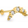 Danfil Labreta Piercingové náušnice DF 6028 zo žltého zlata, s briliantmi