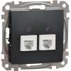 Telefónná zásuvka 2xRJ11, Antracit, Sedna Design (Schneider) Telefónná zásuvka 2xRJ11, Antracit, Sedna Design (Schneider)