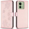 Peňaženkové kožené puzdro Four-leaf na Motorola Edge 40 - Ružová Peňaženkové kožené puzdro Four-leaf na Motorola Edge 40 - Ružová