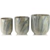 Mondex Sada 3 ks keramických květináčů NEVA MARBLE IV hnědá/šedá Mondex Sada 3 ks keramických květináčů NEVA MARBLE IV hnědá/šedá