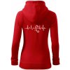 Ekg rybárčenie - Mikina dámska trendy zipper s kapucňou - XS ( Červená ) Ekg rybárčenie - Mikina dámska trendy zipper s kapucňou - XS ( Červená )