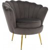 Kondela Kreslo v štýle Art-deco, sivohnedá Velvet látka/gold chróm zlatý, NOBLEO Kondela Kreslo v štýle Art-deco, sivohnedá Velvet látka/gold chróm zlatý, NOBLEO