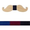 Drevený pánsky motýlik - Mustache, Látka 900 - čierna Drevený pánsky motýlik - Mustache, Látka 900 - čierna