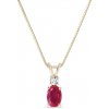 Zlatý náhrdelník s oválnym rubínom a briliantom KLENOTA N0360703 Zlatý náhrdelník s oválnym rubínom a briliantom KLENOTA N0360703