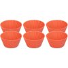 Forma MagicHome, na pečenie, na cupcake, silikón, červená, set 6 ks, 6,5x6,5x3 cm