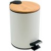 Spirella pedálový odpadkový kôš Adonis, matný biely, oceľ, bambusové veko, 5 l Spirella pedálový odpadkový kôš Adonis, matný biely, oceľ, bambusové veko, 5 l