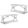 Skladací cateringový stôl 183x76cm (Vysokokvalitný multifunkčný stôl s plastovou doskou a sklopnými oceľovými nohami) Skladací cateringový stôl 183x76cm (Vysokokvalitný multifunkčný stôl s plastovou doskou a sklopnými oceľovými nohami)