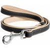 Kožené vodítko Collar Soft - 122cm, 25mm - čierno - béžové Kožené vodítko Collar Soft - 122cm, 25mm - čierno - béžové