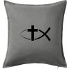 Ježíšova ryba - Vankúš 50x50 - 50x50 - Iba poťah ( Tmavosivý melír ) Ježíšova ryba - Vankúš 50x50 - 50x50 - Iba poťah ( Tmavosivý melír )