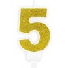 Sviečka narodeninová 7 cm číslica „5 zlatá 5902230748309