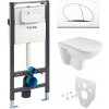 Mereo WC set - Rimless WC oblé, modul pre sadrokartón, biele oválne tlačidlo Mereo WC set - Rimless WC oblé, modul pre sadrokartón, biele oválne tlačidlo