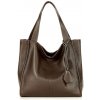 Genuine Leather MARCO MAZZINI Tmavohnedá kožená shopper kabelka Portofino Max Genuine Leather MARCO MAZZINI Tmavohnedá kožená shopper kabelka Portofino Max