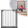 CEEDIR Bezpečnostná brána pre deti, bezpečnostná brána na schodisko N Stop bez vŕtania a s kovovou mriežkou 75 - 85 cm široká - čierna CEEDIR