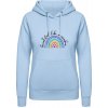 AWDis Hoodie Mikina - Dúha s nápisom - Beautiful like a rainbow - Nebeská modrá - L - Dámske AWDis Hoodie Mikina - Dúha s nápisom - Beautiful like a rainbow - Nebeská modrá - L - Dámske