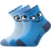 VoXX KUKIK Dojčenské ponožky so smajlíkom, 3 páry svetlo modrá/modrá/stredne modrá