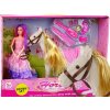 Leantoys Bábika princezná s bielym poníkom + príslušenstvo Leantoys Bábika princezná s bielym poníkom + príslušenstvo