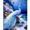 Diamantový obraz Páv biely na pláži Diamantový obraz Páv biely na pláži