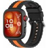 eses Silikónový remienok s prúžkom pre Huawei Watch Fit 3, 4, 4 Pro, 5 a 5 Pro - Čierno oranžový eses Silikónový remienok s prúžkom pre Huawei Watch Fit 3, 4, 4 Pro, 5 a 5 Pro - Čierno oranžový