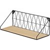 Dolle Nástenná polica Diamond, 40 × 12 × 13 cm, oceľ, dub, čierna, 130422 Dolle Nástenná polica Diamond, 40 × 12 × 13 cm, oceľ, dub, čierna, 130422
