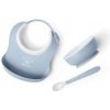 BabyBjorn set na kŕmenie 3 dílný,malý podbradník, miska a lyžička, pudrovo modrý BabyBjorn set na kŕmenie 3 dílný,malý podbradník, miska a lyžička, pudrovo modrý