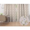 Biante Dekoračný záves PML-059 Biele ruže s perokresbou na béžovom 145x160 cm Biante Dekoračný záves PML-059 Biele ruže s perokresbou na béžovom 145x160 cm
